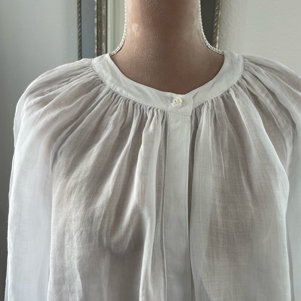 Banana Republic Semi Sheer White Blouse, Medium
